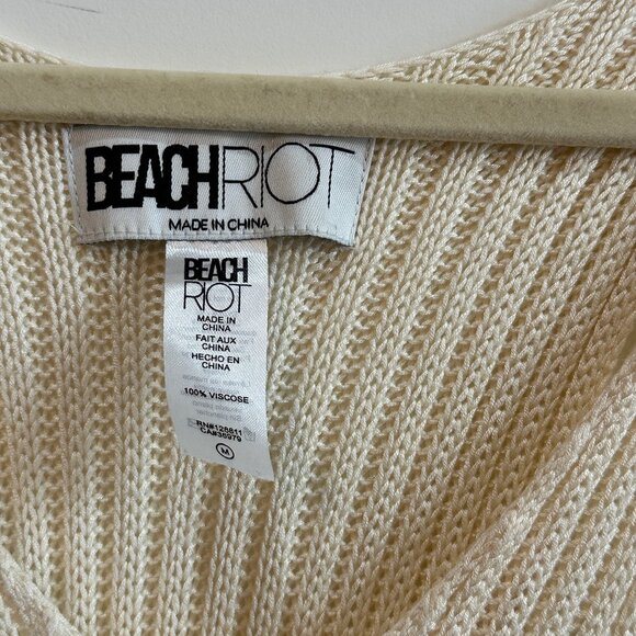 Beach Riot by Revolve Coastal Vacation Crochet Knit Heart Cut Out Midi Dress - Picture 2 of 2